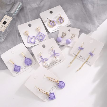 Wholesale Jewelry Purple Refreshing Earrings Sell By Kilo