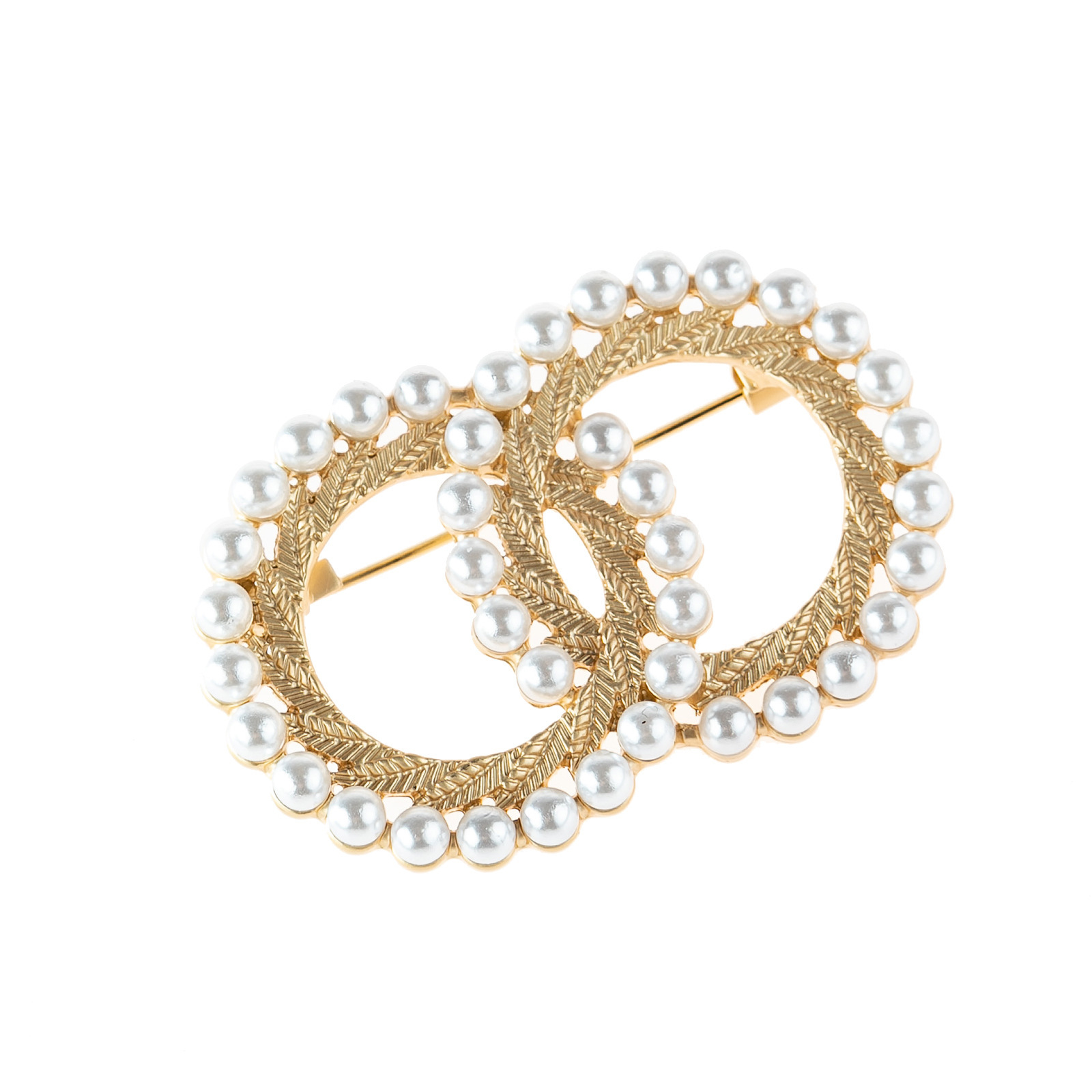 Buy Jewelry Online Chanel Double Ring Pearl Brooches and Pins For Women