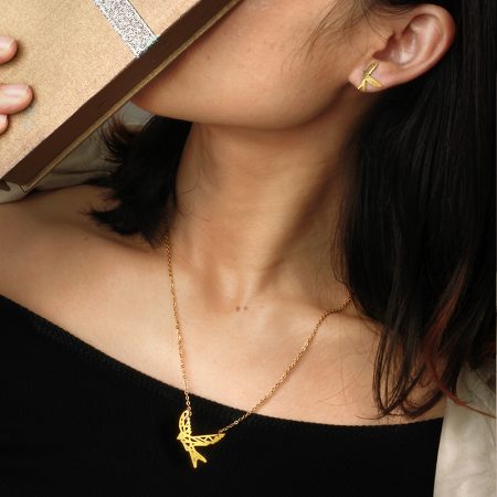 Fashion Jewelry 18K Gold Plated Stainless Steel Bird Jewelry Sets