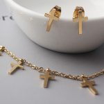 Wedding Jewelry Sets Cross Pendants Necklaces Earrings Sets3
