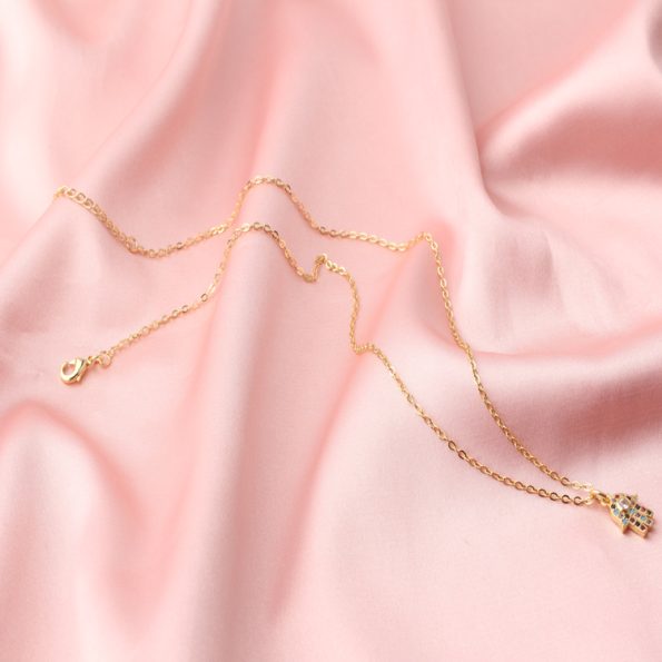 Zircon Palm Shape Earrings Necklace Women Jewelry Sets
