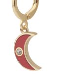 Romantic Red Moon Necklace Earring Wedding Jewelry Set For Women