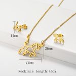 Fashion Jewelry 18k Gold Stainless Steel Hollow Horse Jewelry Set