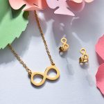 Gold Plated Stainless Steel Paw Print Jewelry Sets Women