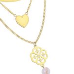 Dubai Jewelry Set Heart Shape Layered Necklace Earring Set