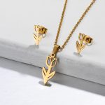 Fashion Tulip Flower Jewelry Sets Necklace For Women