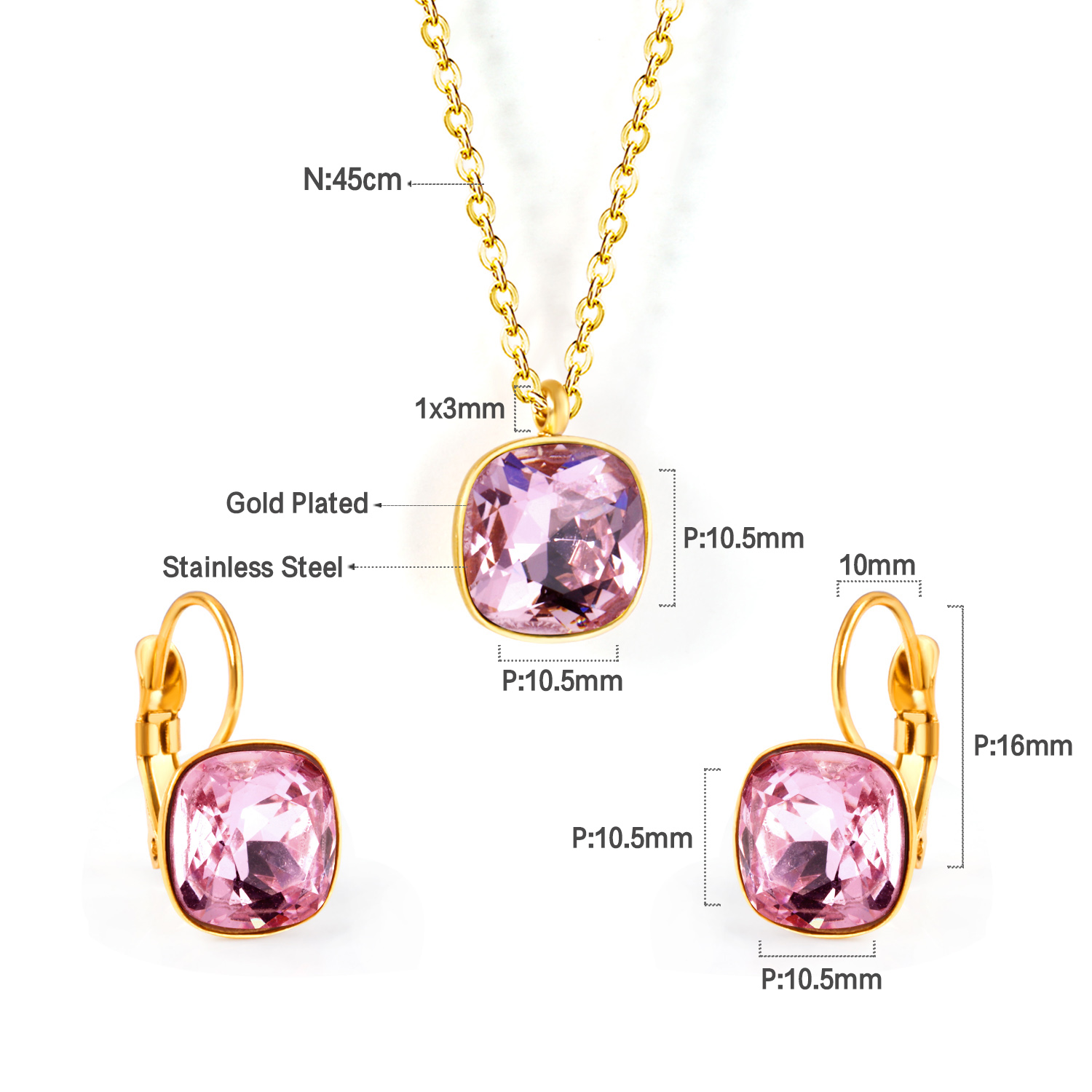 Wholesale Necklace Earring Sets 18K Gold