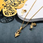 Fashion Tulip Flower Jewelry Sets Necklace For Women