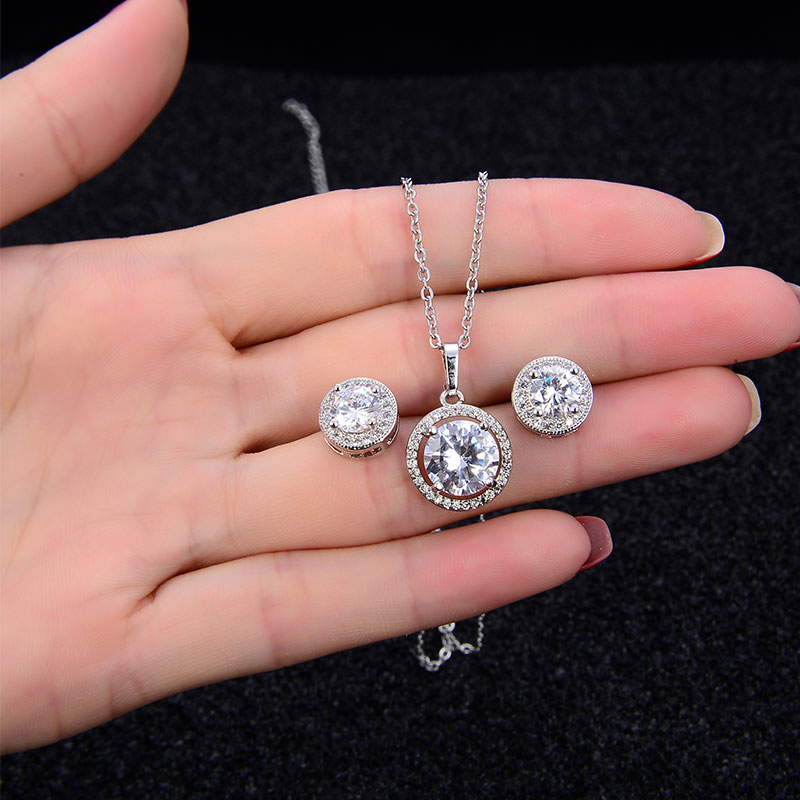 Crystal Cubic Zirconia Necklace Jewelry Set