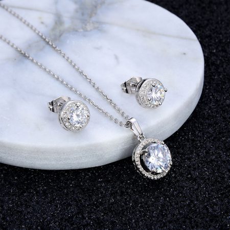 Crystal Cubic Zirconia Necklace Jewelry Set