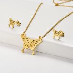 18K Gold Plated Stainless Steel Butterfly Jewelry Sets