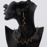 Crystal Acrylic Ball Necklace Dangle Earring Jewelry Set