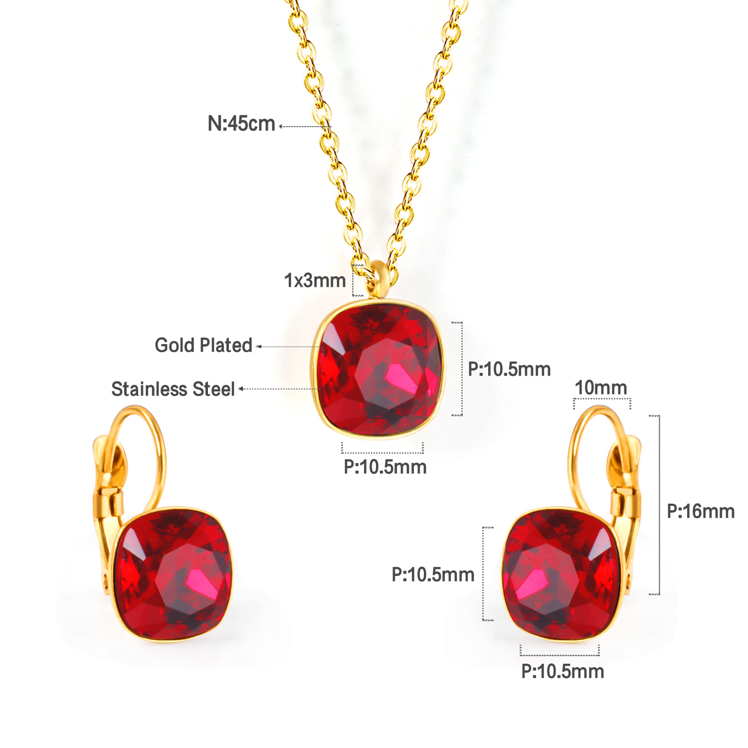 Wholesale Necklace Earring Sets 18K Gold