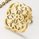 Fashion 18K Gold Plated Stainless Steel Flower Jewelry Sets