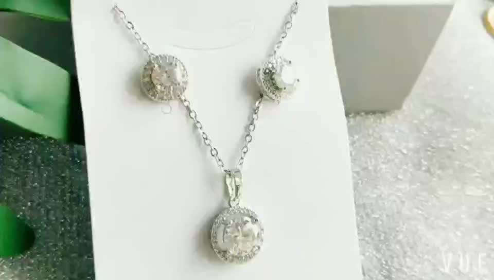 Crystal Cubic Zirconia Necklace Jewelry Set