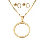 Simple Charm Jewelry Hoop Circle Pendant Jewelry Sets