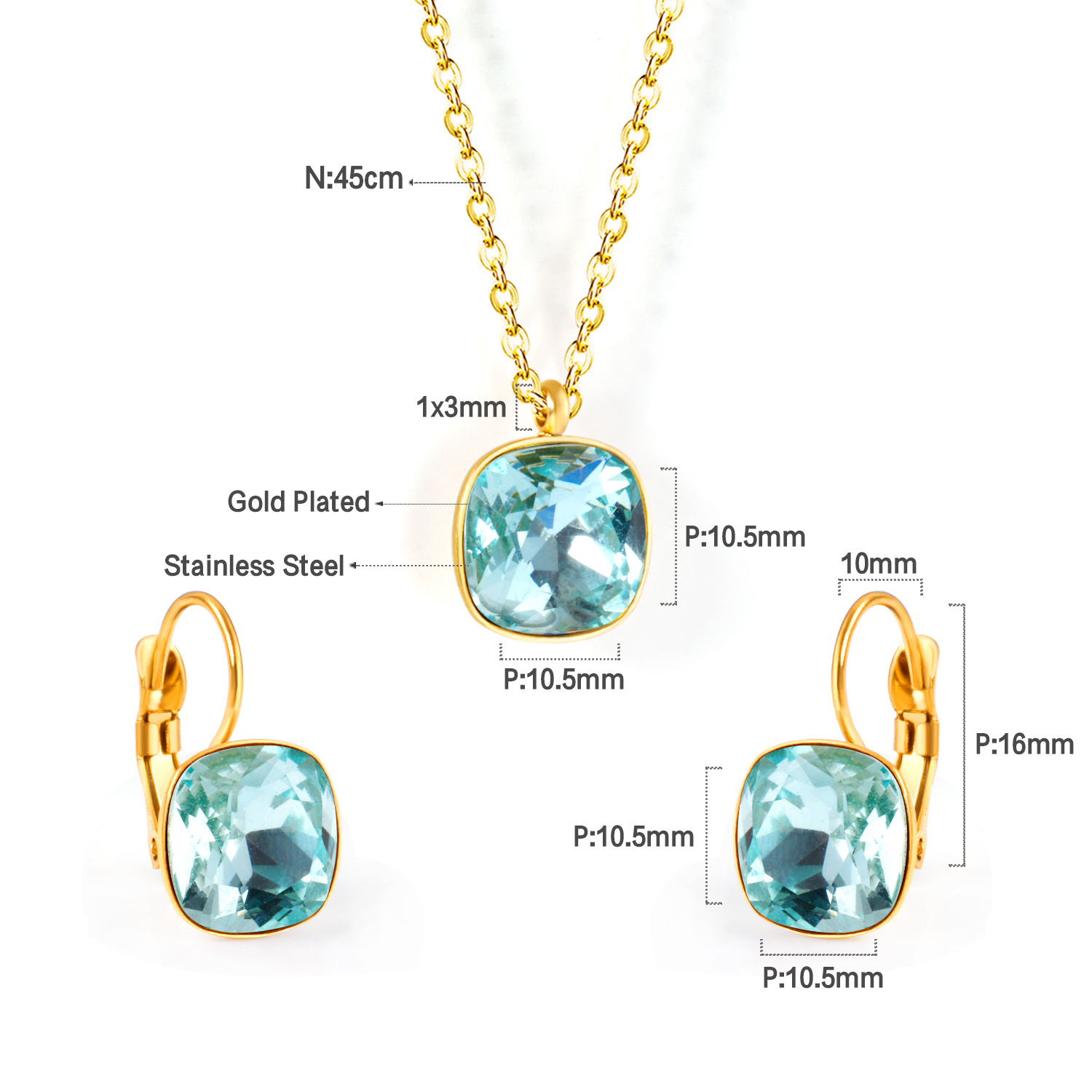 Wholesale Necklace Earring Sets 18K Gold