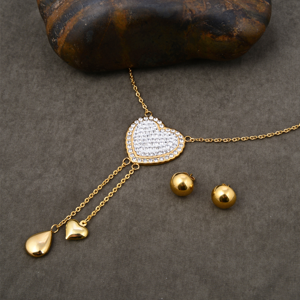 Wholesale Costume Crystal Long Necklace Online Shop Jewelry Set