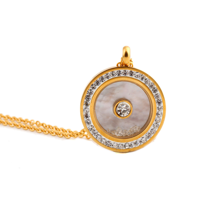 Women Stainless Steel Crystal Solid Disc Jewelry Sets Wedding Gift