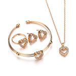 Cute Heart Shaped Necklace Earrings Sets Jewelry