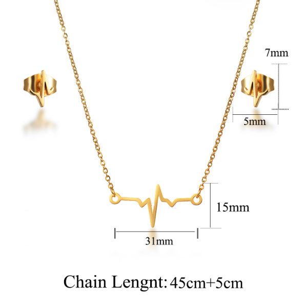 Gold Plated Stainless Steel Paw Print Jewelry Sets Women