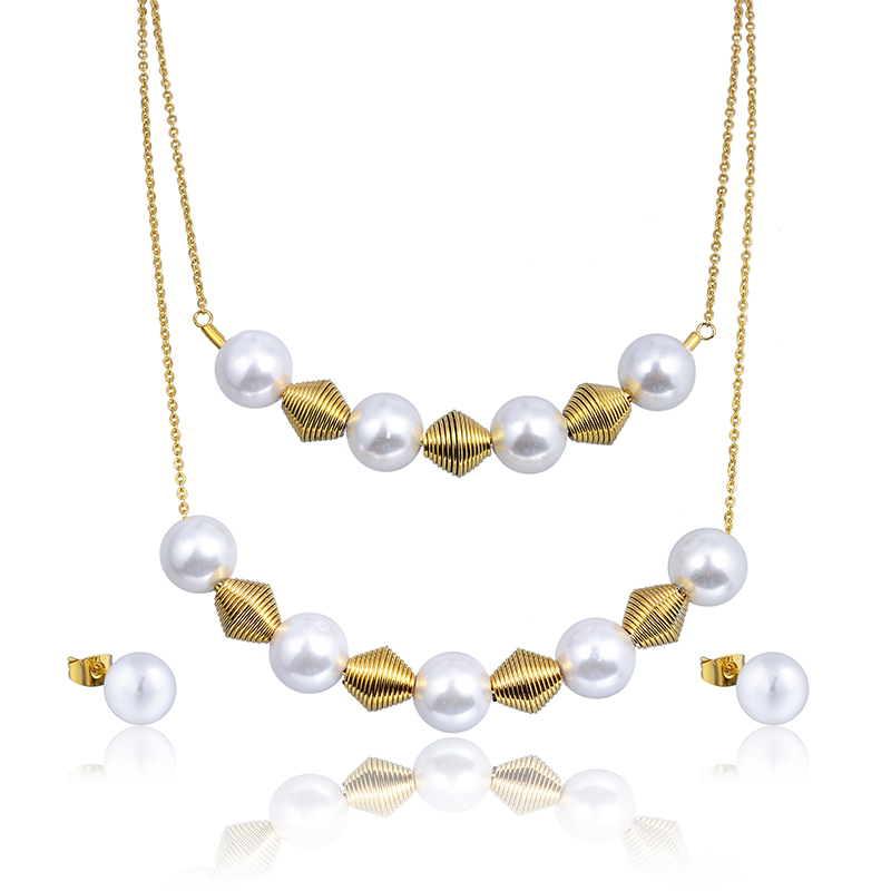 Trendy Fancy Kundan Necklace Set Pearl Jewelry Set