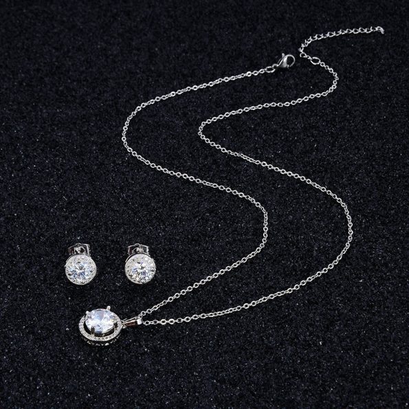 Crystal Cubic Zirconia Necklace Jewelry Set