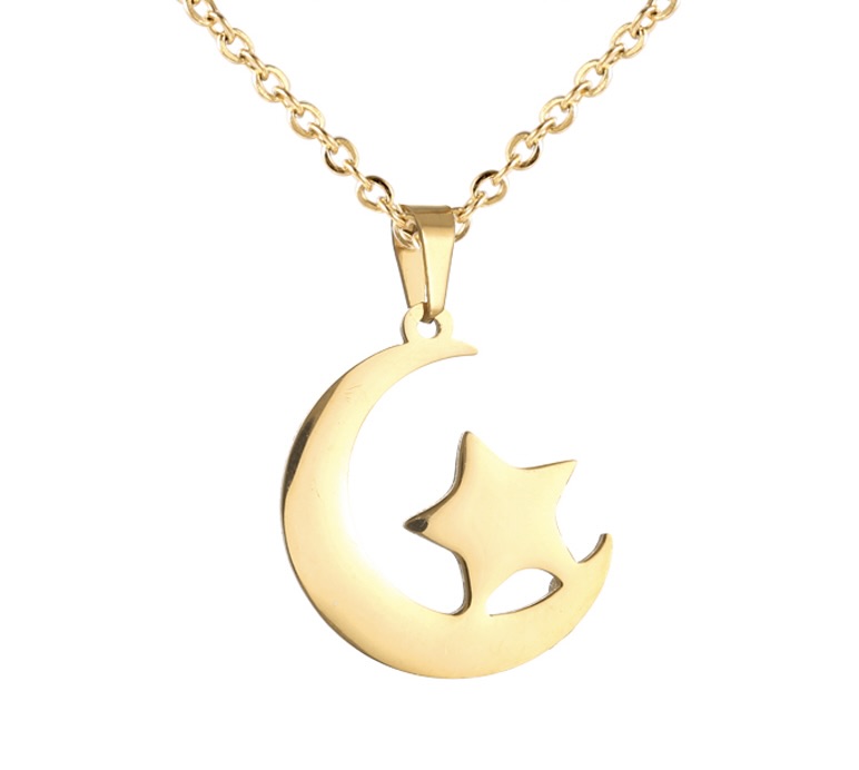 I Love You To The Moon And Star Necklace Earring Jewelry Set