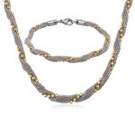 Stainless Steel Custom Chain Necklace And Bracelet Jewelry Set