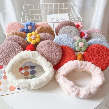 Wholesale Korean Cute Bear Ears Small Flower Daily Hairband