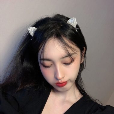 Wholesale Shining Trendy Punk Party Glitter Cat Ear Hair Clips