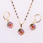 Hot Fashion Color Stone Gold Plated African Gl Jewelry Sets