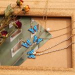 Cute Butterfly Chain Charms Pearl Earring Set