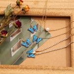 Cute Butterfly Chain Charms Pearl Earring Set
