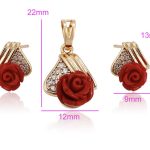 Fashion Jewelry Red Flower Sets