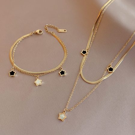 Fashion Simple Personality Necklace and Bracelet Jewelry Set