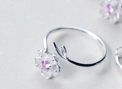 New Design Sterling Silver Cute Peach Jewelry Set For Women