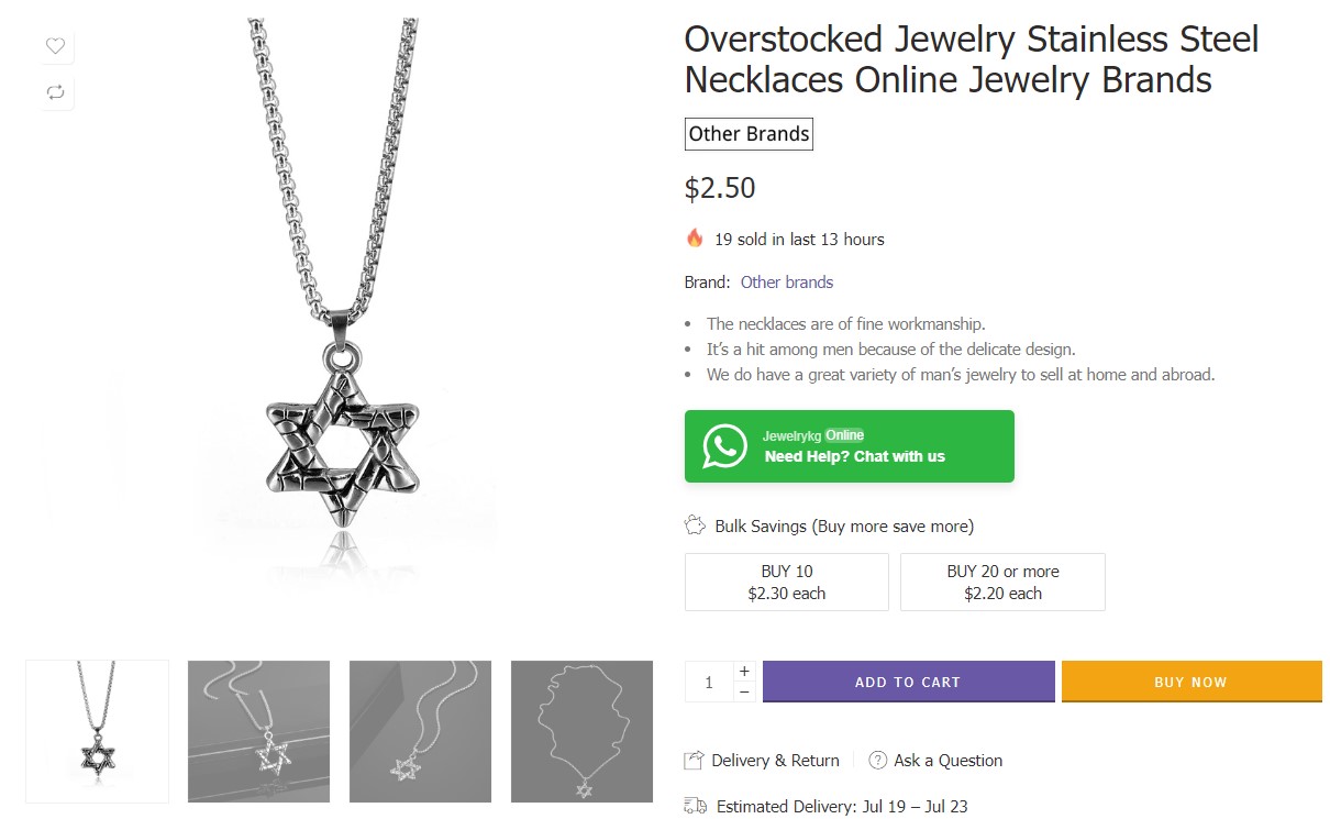 bulk fashion jewelry