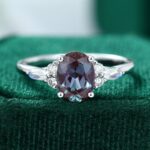 Alexandrite With Moonstone Sidestones Ring Anniversary Gift