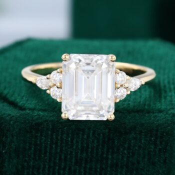 Yellow Gold 3.5 Carat Emerald Cut Engagement Ring