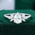 Unique Pear Shaped Green Amethyst Engagement Ring
