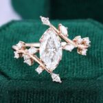 TwigLine 1CT Marquise Cut Lab Diamond Engagement Ring