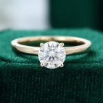 Minimalist Simple Solitaire Moissanite Engagement Ring