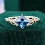 Princess Cut London Blue Topaz Infinity Promise Ring