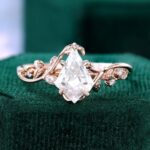 Nature-Inspired Kite Shaped Moissanite Engagement Ring