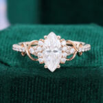 1ct Marquise Cut Moissanite Engagement Ring Infinity Promise Ring