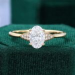 1.5CT Oval Cut Lab Diamond Feline-Inspired Engagement Ring