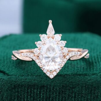 Pear Cut Moissanite Infinity Engagement Ring
