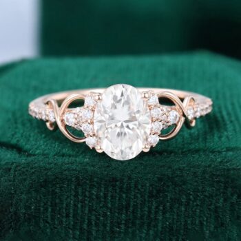 1.5ct Oval Cut Moissanite Engagement Ring Infinity Promise Ring
