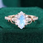 Marquise Cut Moonstone Engagement Ring Infinity Promise Ring